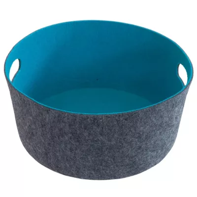 Aufbewahrung, Aufbewahrungskorb, Korb, Filz, grau, blau Innenfarbe