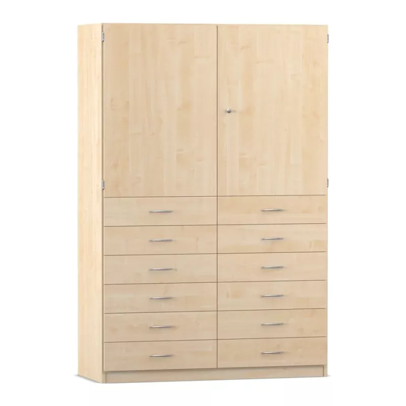 Kleiderschrank,  Kleiderschrank mit Schubladen,  hoher Schrank,  Holzwand,  Kommode