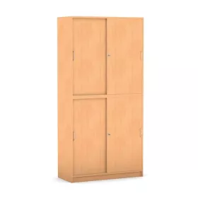 Halb-Schiebetürenschrank - mit Mittelwand, 8 verstellbare Böden