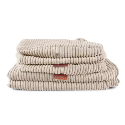 Corduroy, Blanket, Throw, Beige, Folded