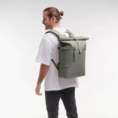 Rucksack, Backpack, Grün, Rolltop, Seitentasche