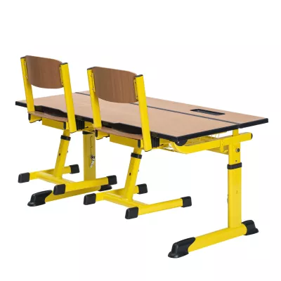 Schreibtisch, Schulbank, Schreibtischset, Gelb, Kantenabdeckung