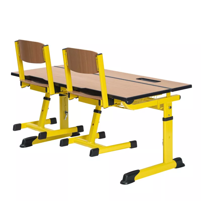Schreibtisch, Schulbank, Schreibtischset, Gelb, Kantenabdeckung