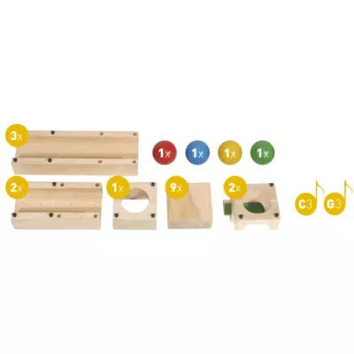 Holzbausatz, Holzbausteine, Baukasten, Holzblock, Farbwürfel