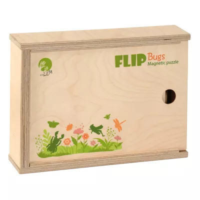 Holzbox, Magnetpuzzle, Flugbugs, Blumenmotiv, Kinderspielzeug