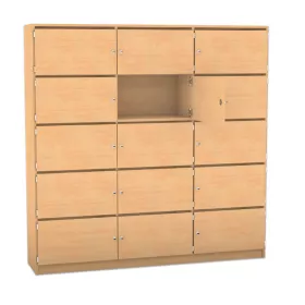 Schließfachschrank mit Briefschlitz, 15 Fächer