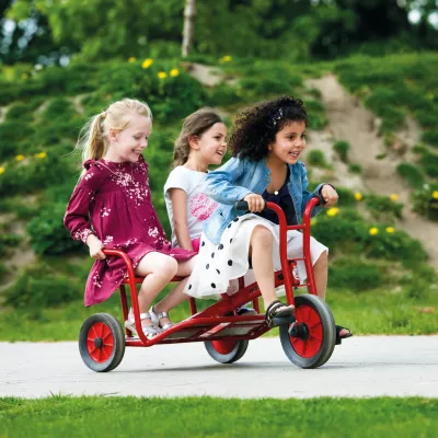 Kinderwagen, Dreirad, Rot, Gartenpark, Spielplatz