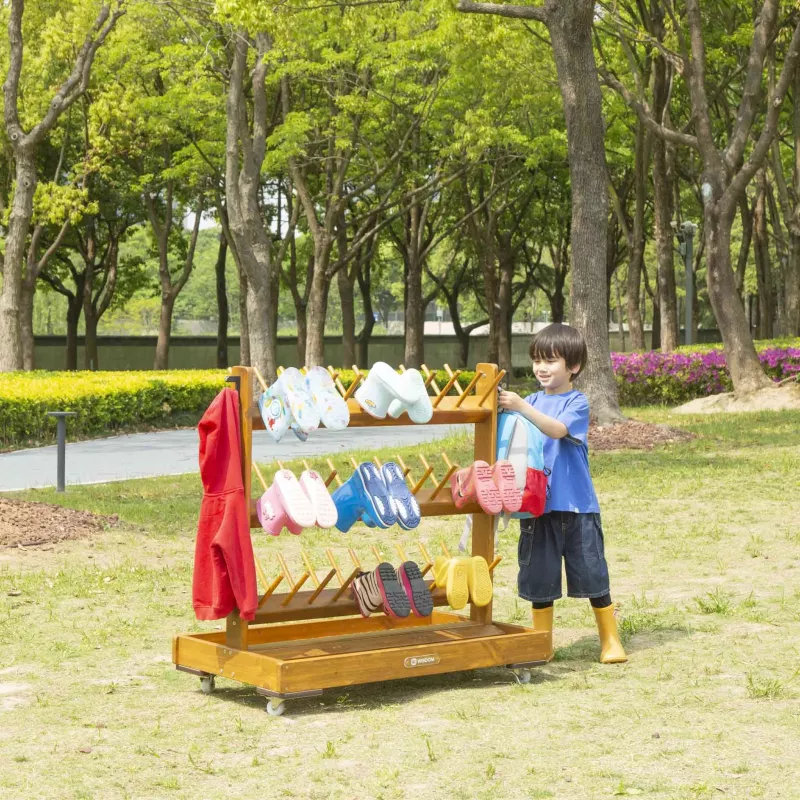 kinder, kindergarten, schuhständer, holzständer, gartenpark