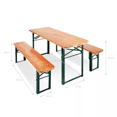 Picknicktisch, Holztisch, Metallgestell, Naturholz, Pausentisch