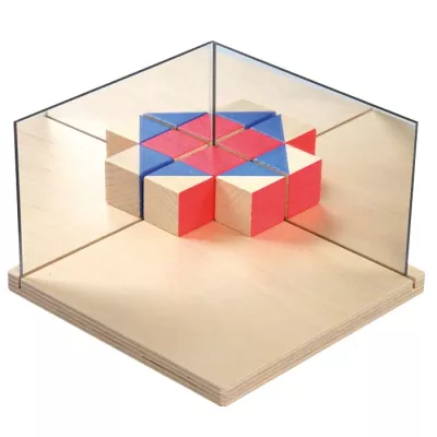 Holz, Bausteine, Pyramide, Kleinteile, Spiegelung