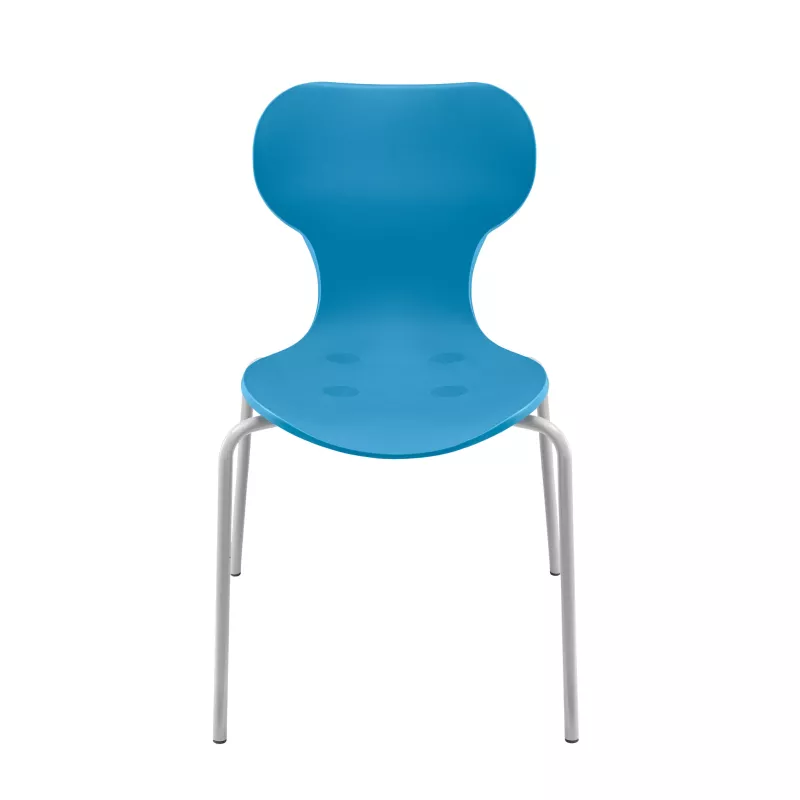 Stuhl, Kunststoffstuhl, Blau, Sitzgelegenheit, vierBeine