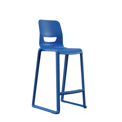 Stuhl, Barstuhl, Blau, Kunststoff, Gepolsterte Sitzfläche