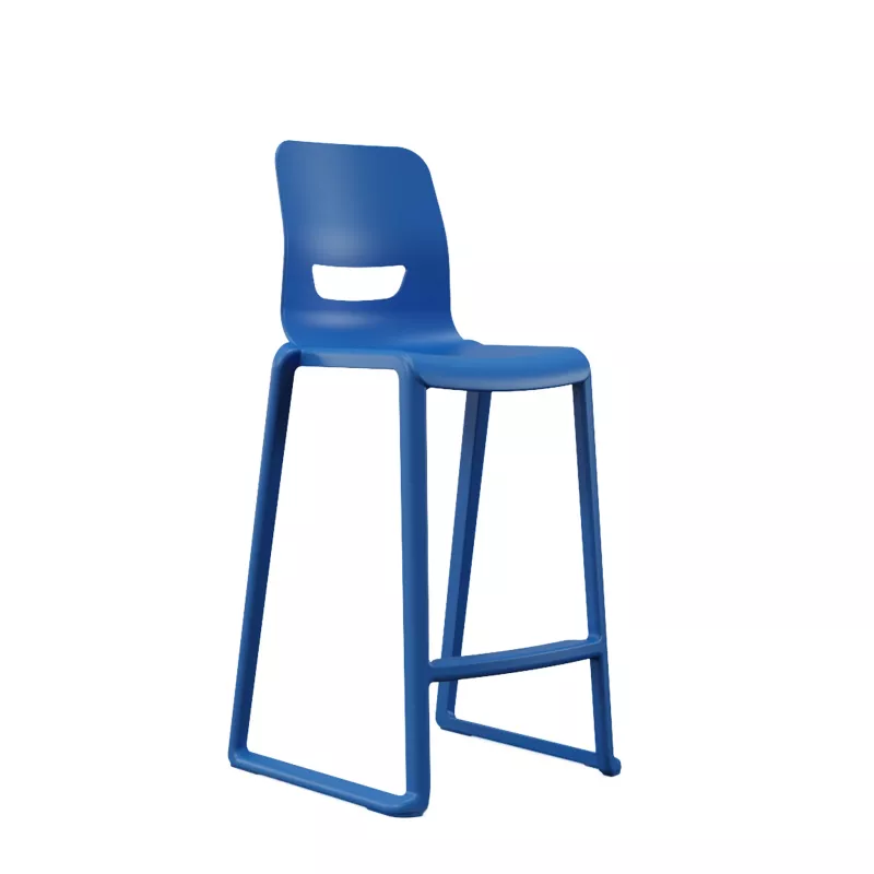 Stuhl, Barstuhl, Blau, Kunststoff, Gepolsterte Sitzfläche