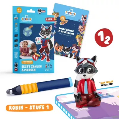 Lernspiel, Starter-Set, Stufe 1, Mathematik, Robin, Figur