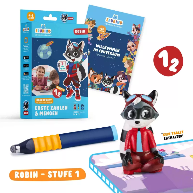 Lernspiel, Starter-Set, Stufe 1, Mathematik, Robin, Figur