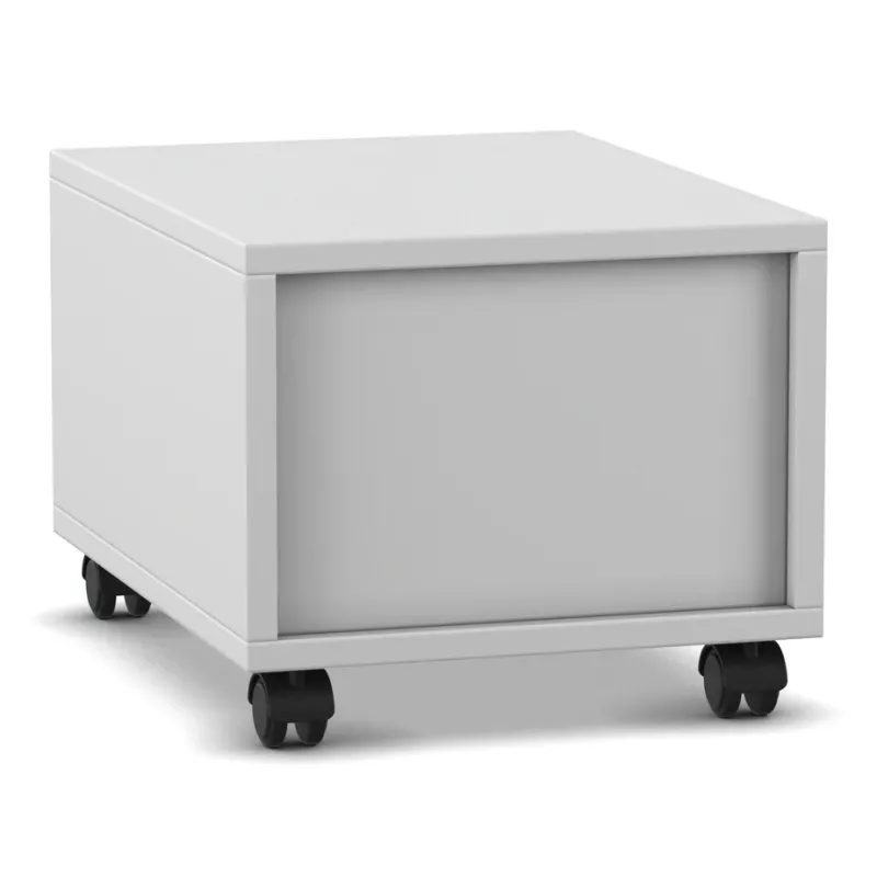 Schublade, Rollcontainer, Mobiles Möbelstück, Korpus in Weiß, Schublade mit Rollen