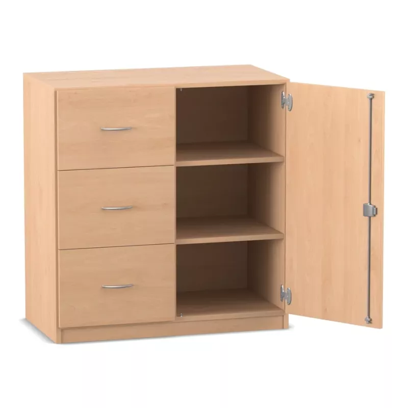 Küchenschrank, Schubladen, Holzoptik, Schranktür, Regalboden
