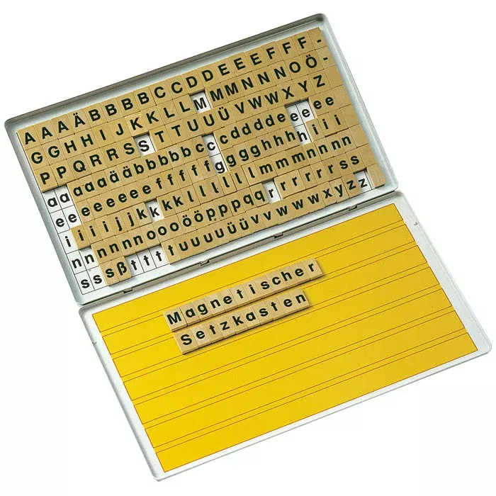 Buchstaben, Worthalter, Magnetkasten, Setzkasten, Schreibwaren