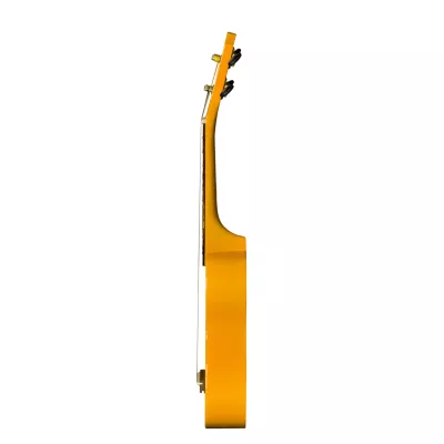 guitar, electric guitar, gelb, Holzkorb?, Kopfplatte
