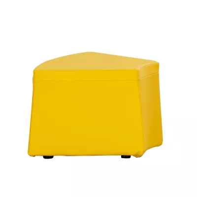 Pouf, Hocker, Gelb, Kunstleder, Quadratisch
