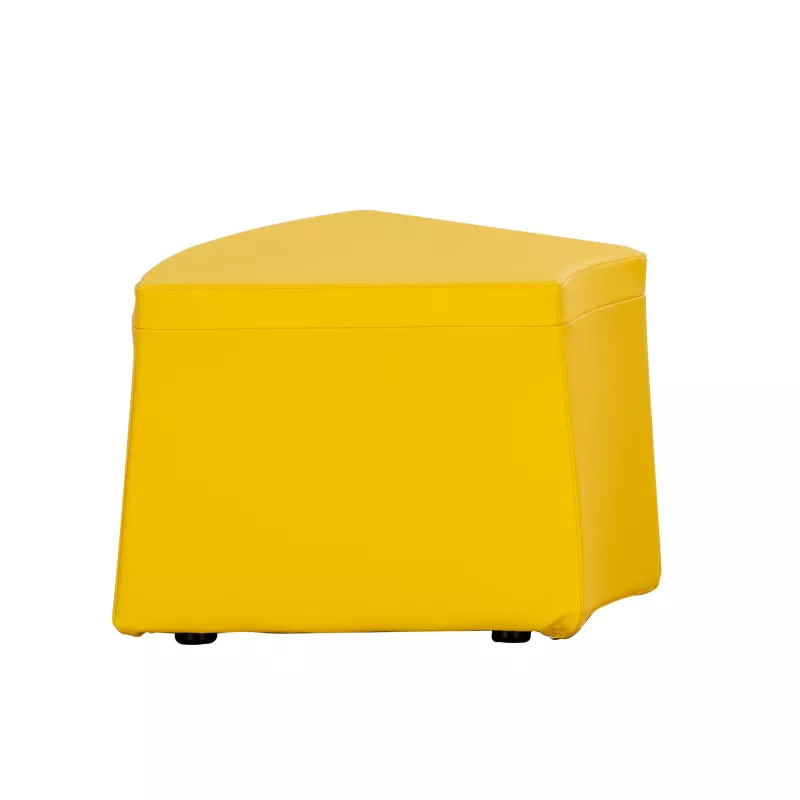 Pouf, Hocker, Gelb, Kunstleder, Quadratisch