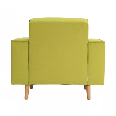 Sofa, Armstuhl, Grün, Lederlos, Bein aus Holz