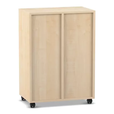 Kleiderschrank, Schrank, Holz, rollbar, Schiebetüren
