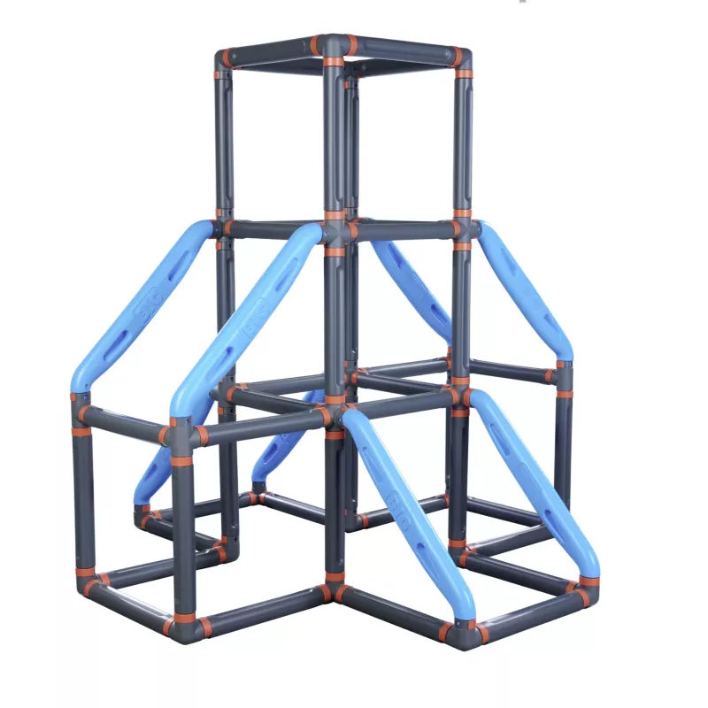 Klettergerüst, Kunststoffrohre, Rahmenkonstruktion, Spielgerüst, Modulares System