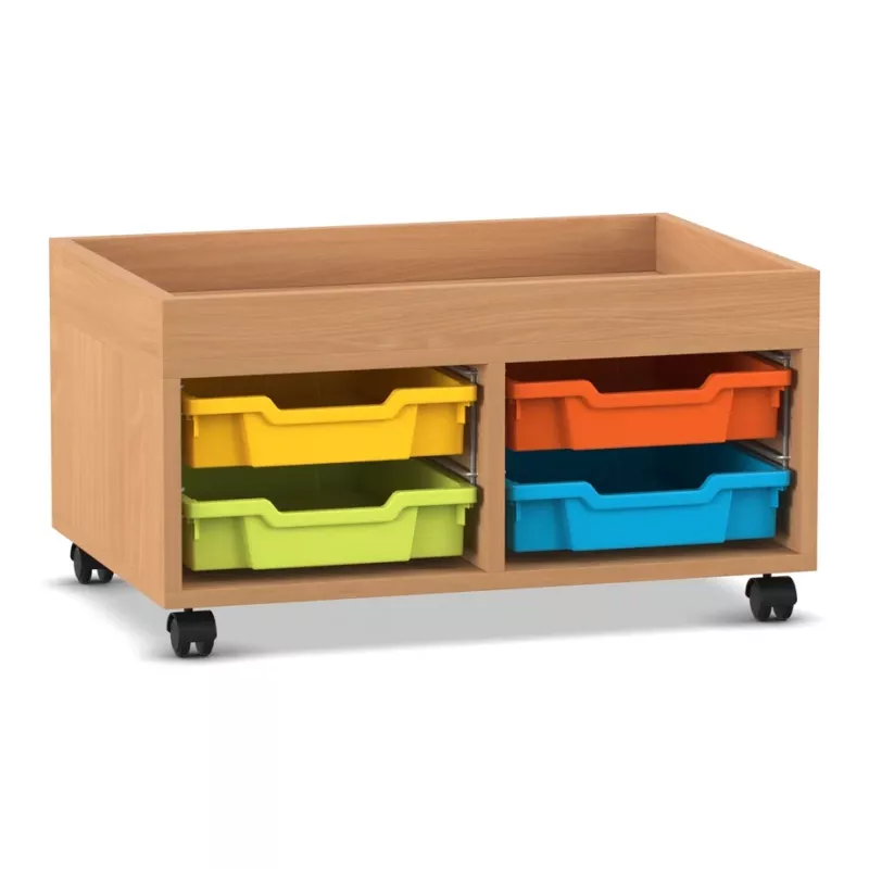holzwerkbank, rollcontainer, rollbar, kleinteilboxen, bunte boxen