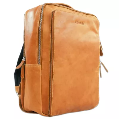 Rucksack, Leder, Braun, Reisetasche, Seitentaschen
