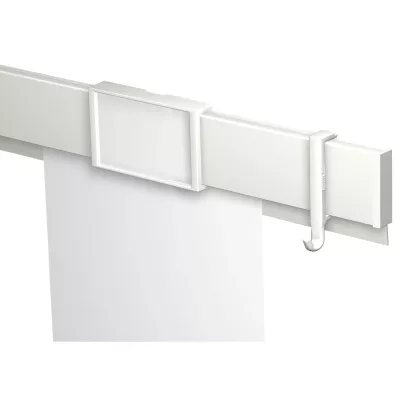 Vorhangstange, Gardinenführung, Vorhangclip, Aufhängehaken, weiße Beschläge