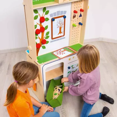 Kaufladen, Holzspielzeug, Baum motif, Farbenfrohes Spiel, Sortierkasten