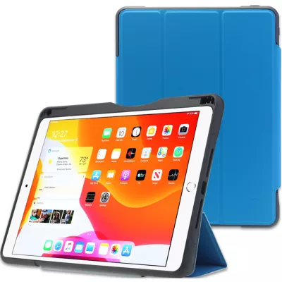 tablet, iPad, case, blau, ständer