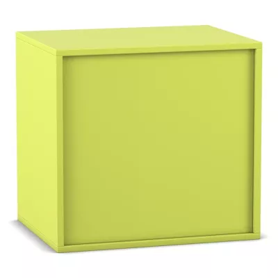 Kubus-Schrank, Beistellschrank, neon-grün, einlegeboden, hinten geschlossen