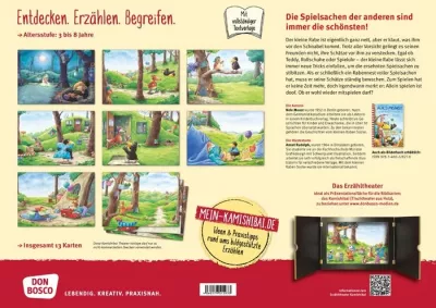 Kinderbuch, Bildkarten, Naturkulisse, Tierfiguren, Katzenspieler