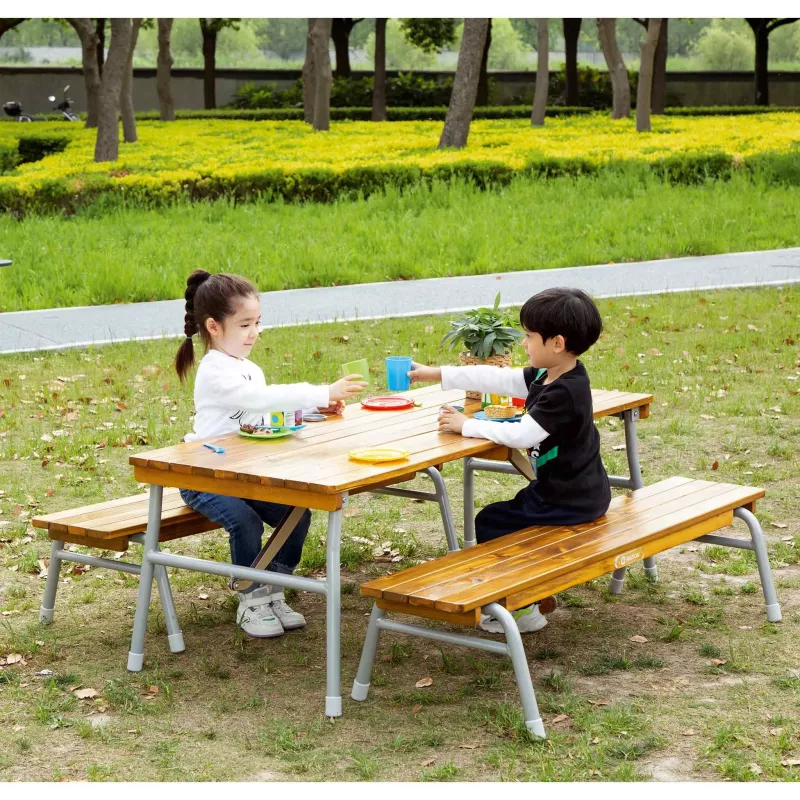 Kinderpark-Tisch, Holztisch, Picnic Tisch, Holzplatte, Outdoor-Spielplatz
