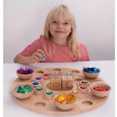 Lernspiel, Holzpuzzle, Zahlenspiel, Kristallmischung, Kinderkinderspiel