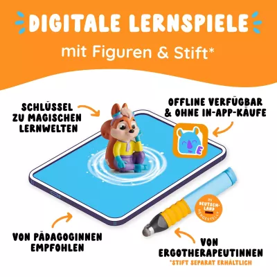 Spielzeugfigur, Pointerhalter, Stift, Tablet, Ergotherapeutisch