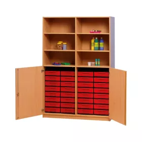 Halbtürenschrank, 2 Türen - 32 flache Boxen