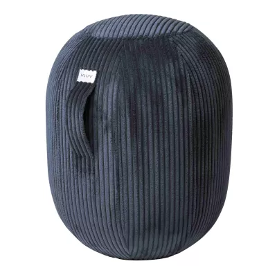 Sessel, Pouf, Corduroy, Nachtblau, Knotenkissen