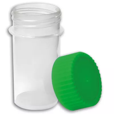 Pillendose, leere Behälter, Plastikflasche, grüne Deckel, Zylindrische Dose