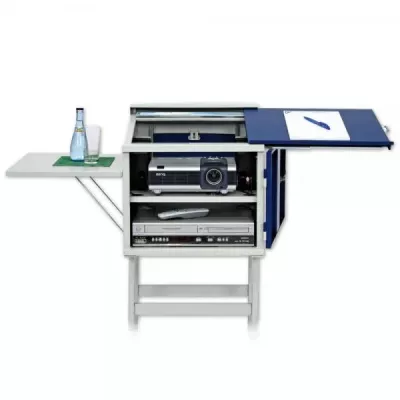 Multimedia cart, Projektionstisch, Ausklappbarer Tisch, Schrank mit Beamer, Medienregal