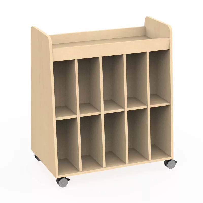 Schreibtischaufsatz, Schubladeneinheit, Kästenregal, Holz, Rollbare