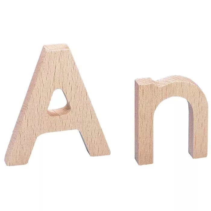 Holzbuchstaben, Buchstabenblock, A, N, Holzbuchstaben