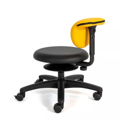 Bürostuhl, Schreibtischstuhl, schwarz, gelb Rückenkopf, rollenstuhl