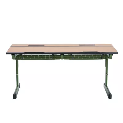 Schreibtisch, Klapptisch, Holzoberfläche, Metallrahmen, Grün