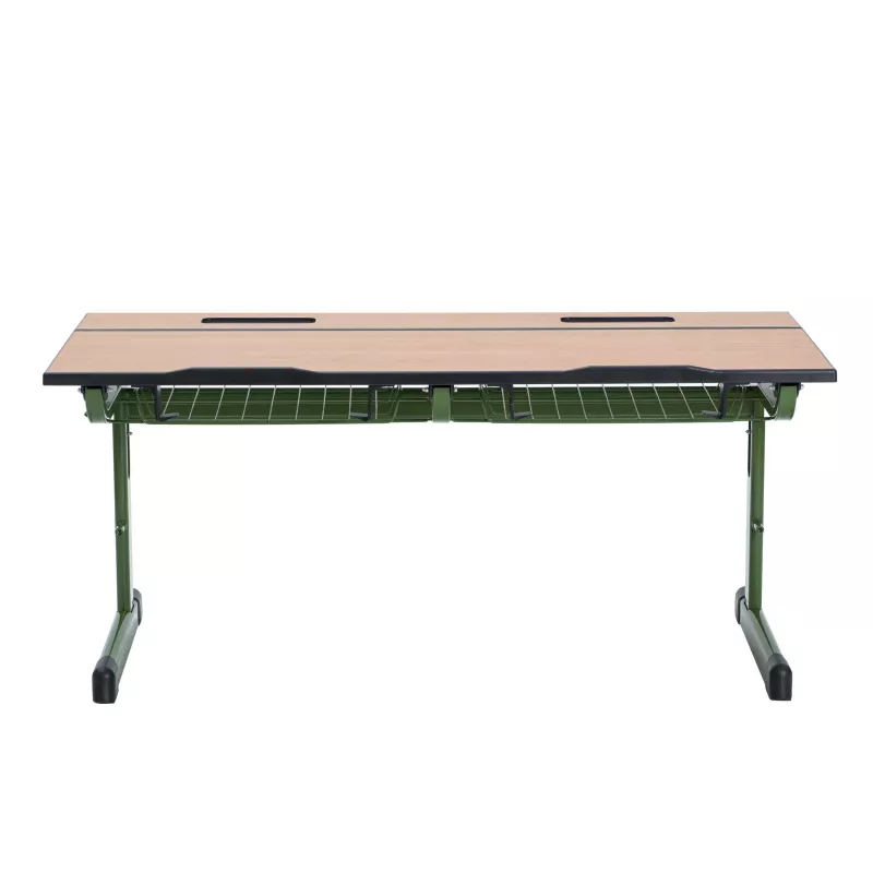 Schreibtisch, Klapptisch, Holzoberfläche, Metallrahmen, Grün