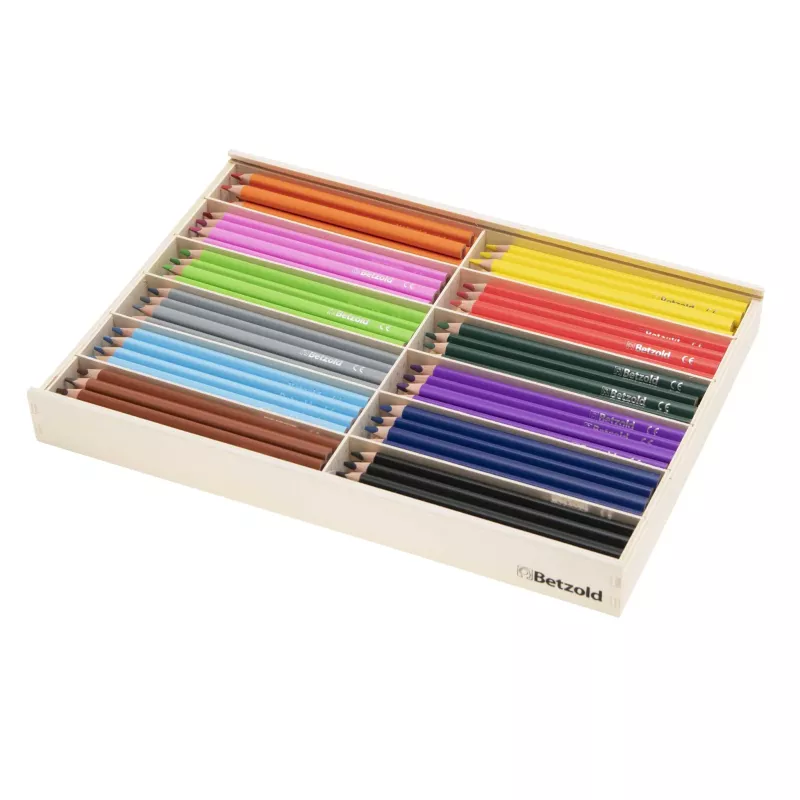 Bleistifte, Farbstifte, Holzbox, Buntstifte, Holztablett