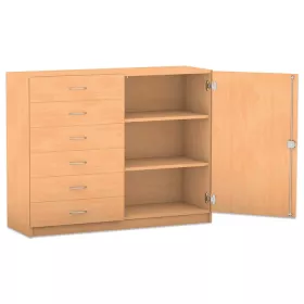 Unterschrank-Kombination mit Sockel, 6 flache Schubladen, 2 Böden - Breite: 94,1 cm