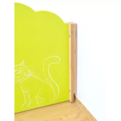 Kinderzaun, Türschutz, Sichtschutz, Katzenzeichnung, Holzrahmen